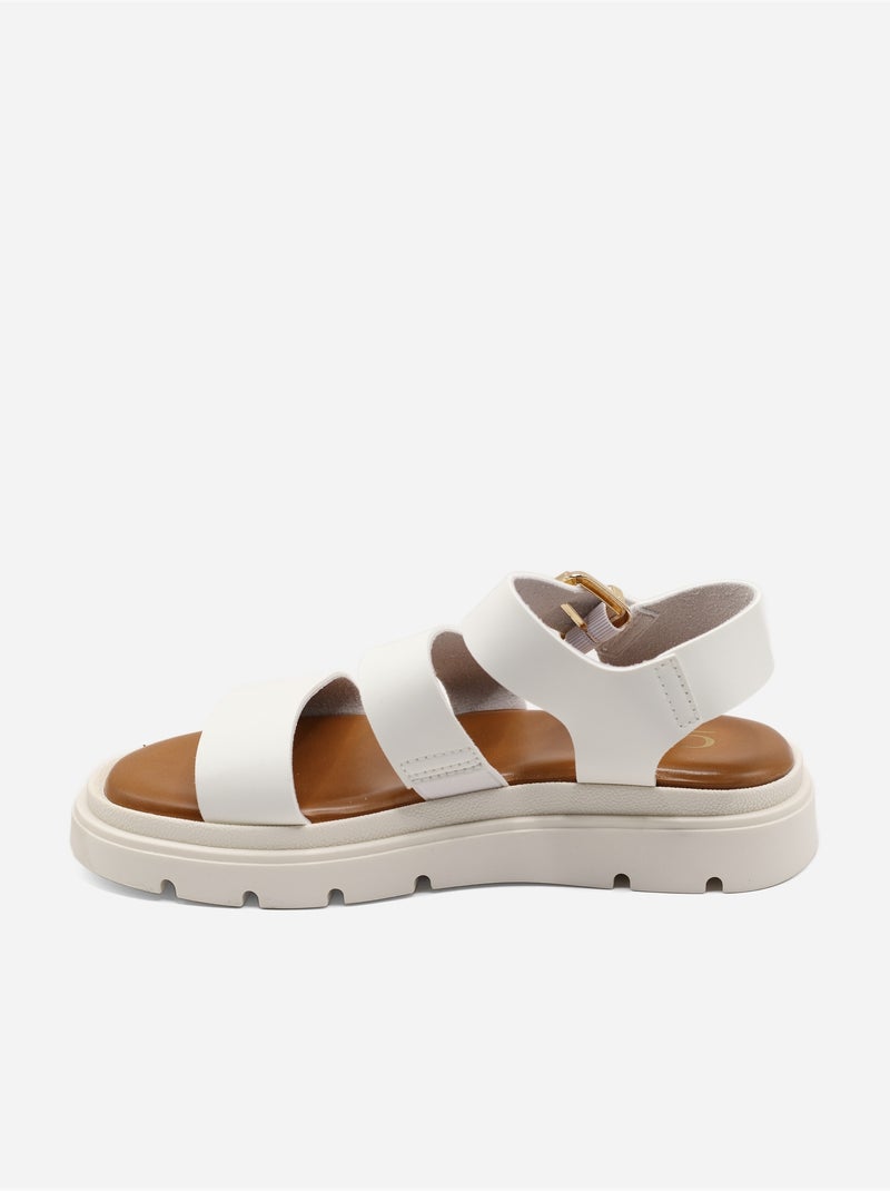Sandales à brides multiples Blanc - Kiabi