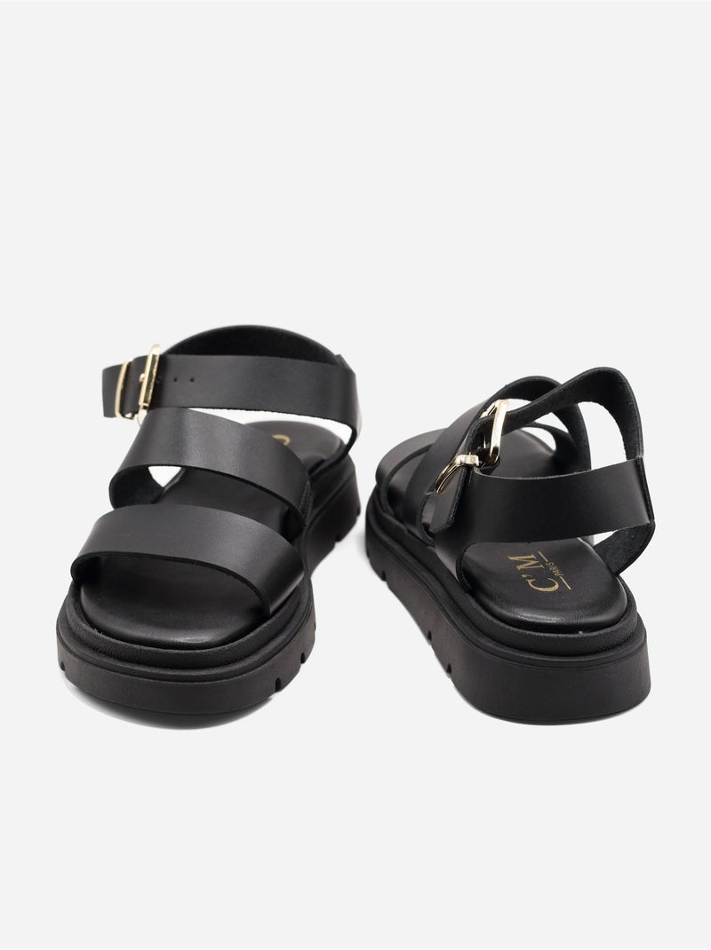 Sandales à brides multiples Noir - Kiabi