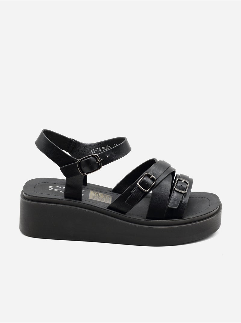 Sandales à brides multiples Noir - Kiabi