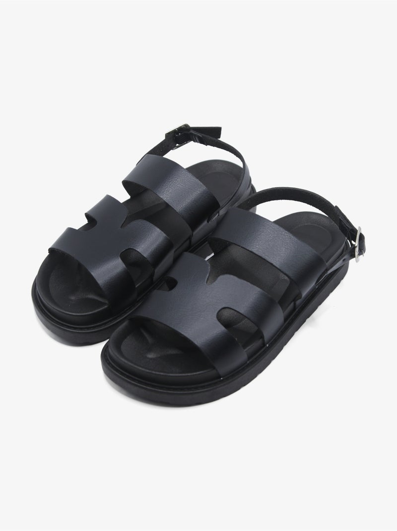 Sandales à brides Noir - Kiabi