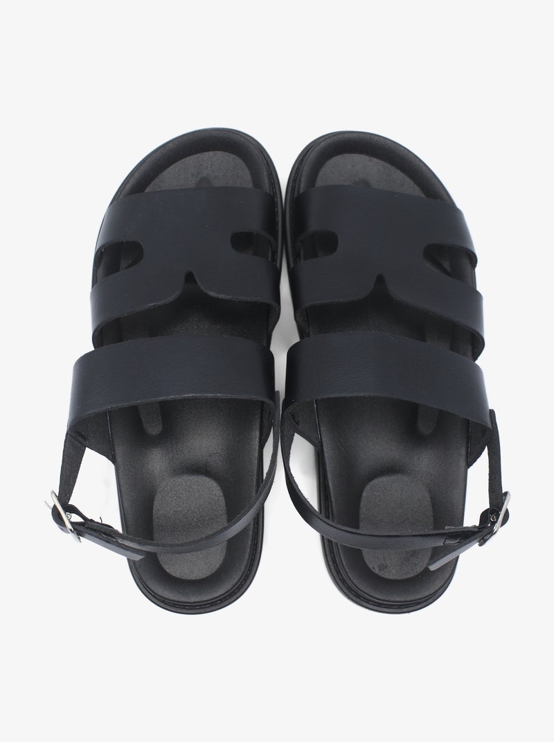 Sandales à brides Noir - Kiabi