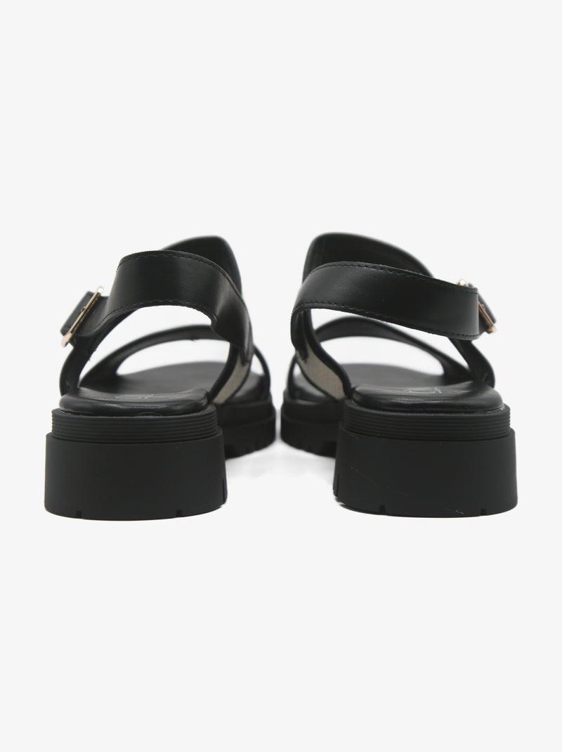 Sandales à brides Noir - Kiabi
