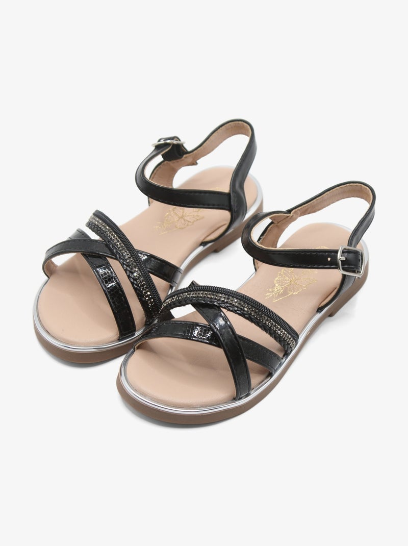 Sandales à brides Noir - Kiabi