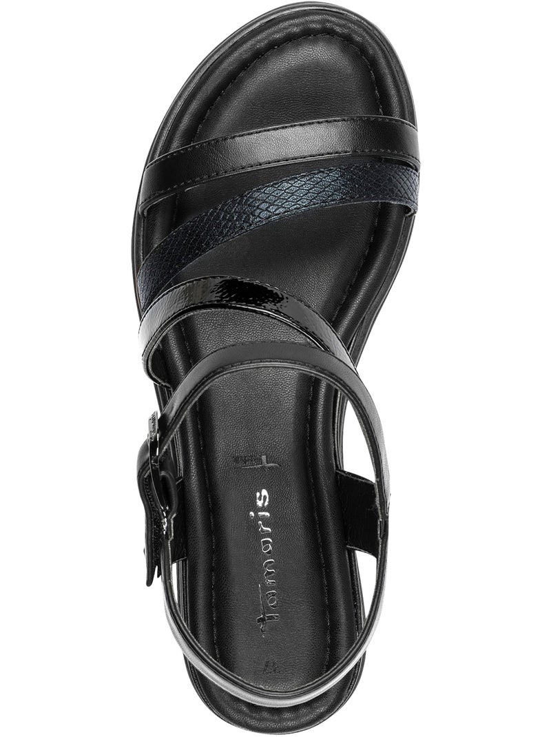 Sandales à Brides Tamaris Noir - Kiabi