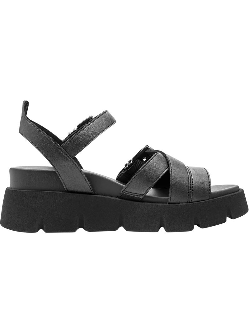 Sandales à Brides Tamaris Noir - Kiabi