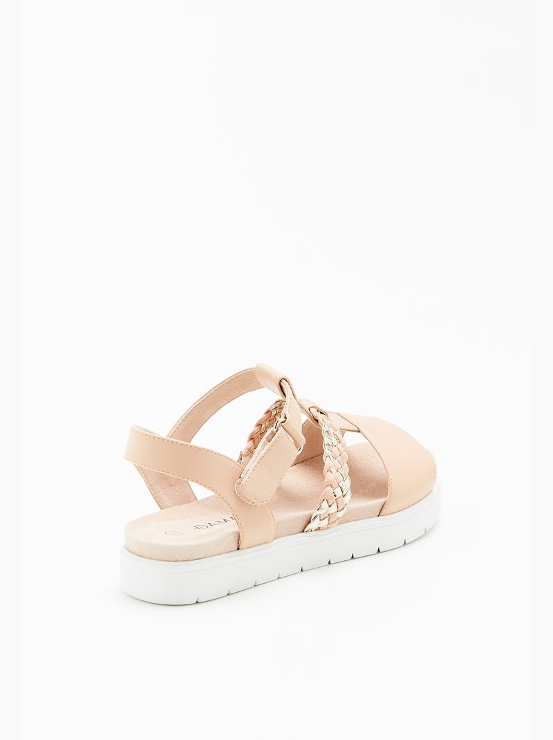 Sandales à brides tressées et lisses Amortyl - Damart Beige - Kiabi