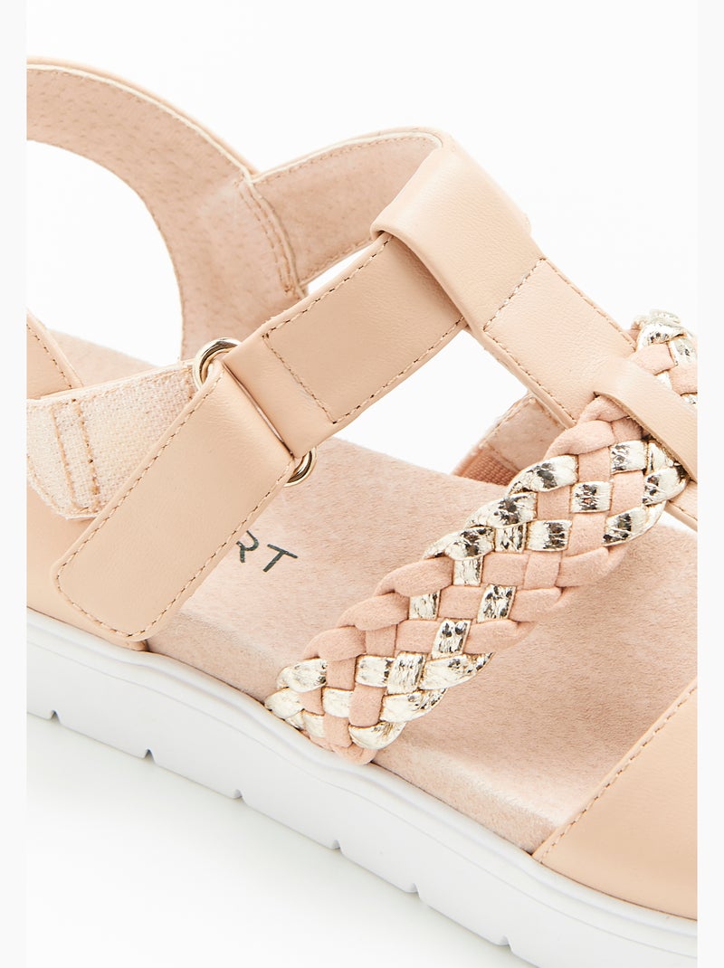 Sandales à brides tressées et lisses Amortyl - Damart Beige - Kiabi