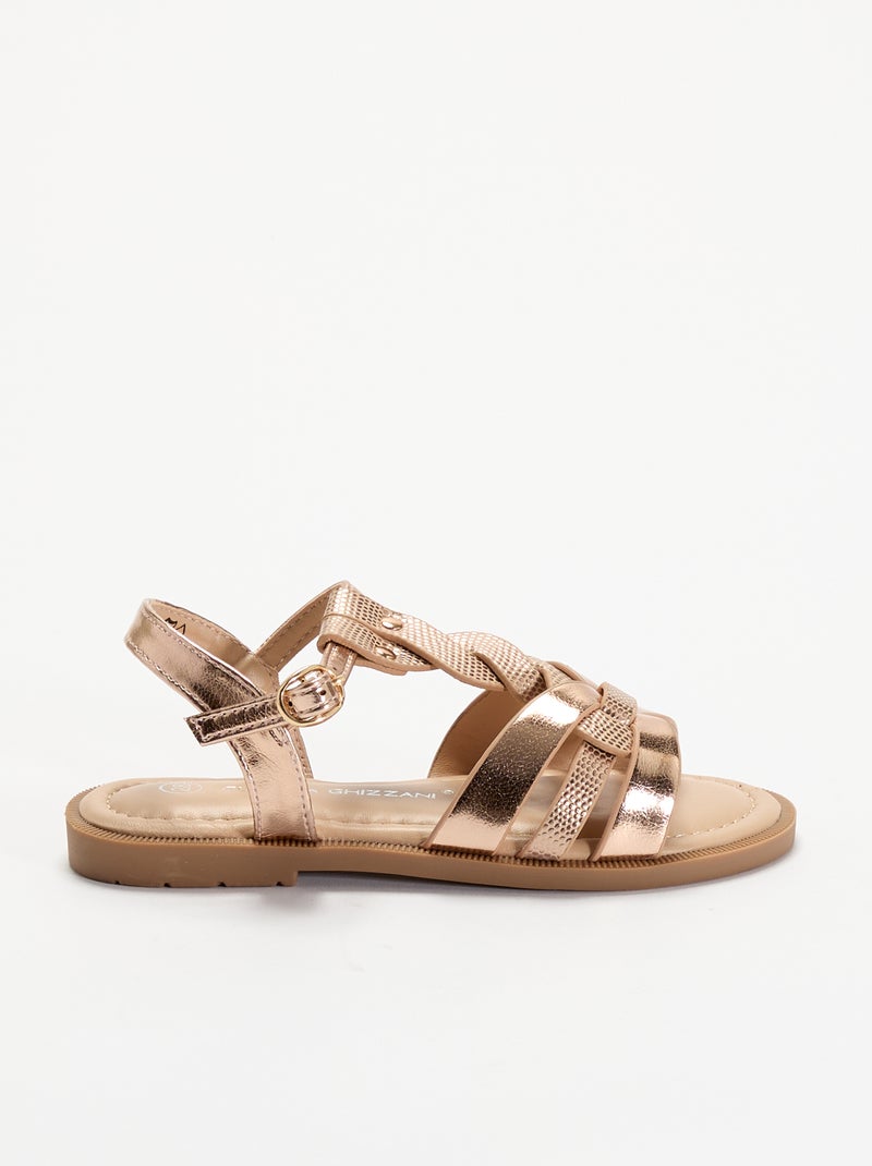 Sandales à brides tressées Rose - Kiabi