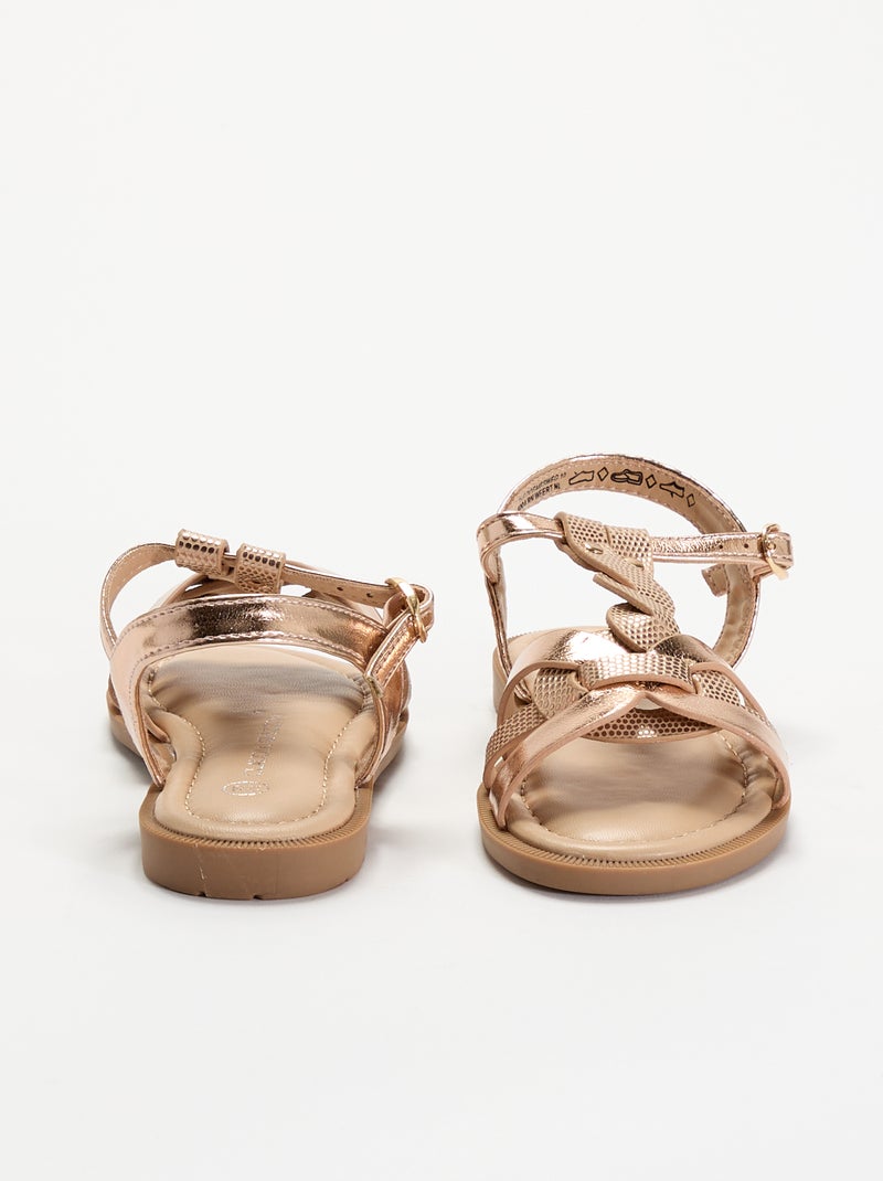 Sandales à brides tressées Rose - Kiabi
