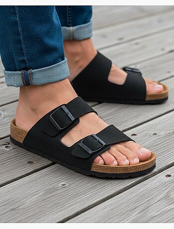Sandales à brides ultra confortables, semelle intérieure cuir isotoner