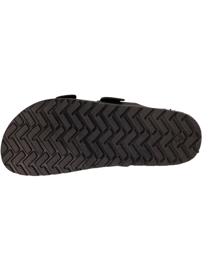 Sandales à brides ultra confortables, semelle intérieure cuir  isotoner Noir - Kiabi