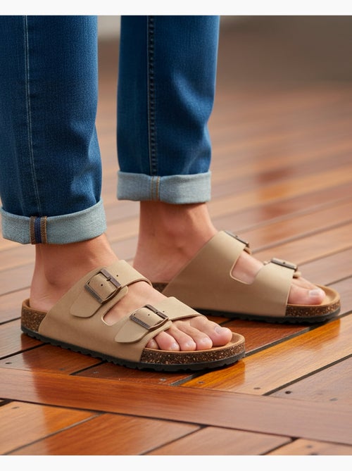 Sandales à brides ultra confortables, semelle intérieure cuir isotoner - Kiabi Sandales à brides ultra confortables, semelle intérieure cuir isotoner - Kiabi