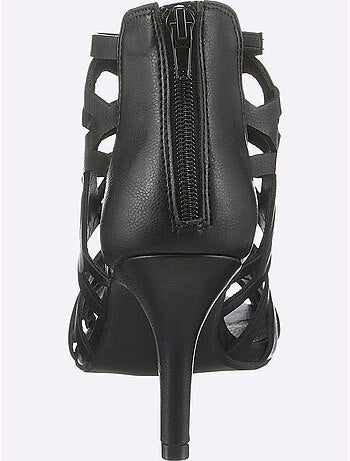 Sandales à découpe avec semelle en cuir et glissière au dos - Taille standard - Helline