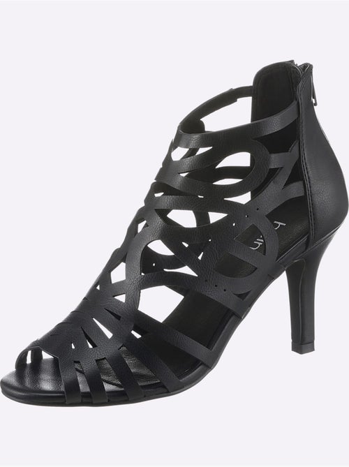 Sandales à découpe avec semelle en cuir et glissière au dos - Taille standard - Helline - Kiabi Sandales à découpe avec semelle en cuir et glissière au dos - Taille standard - Helline - Kiabi