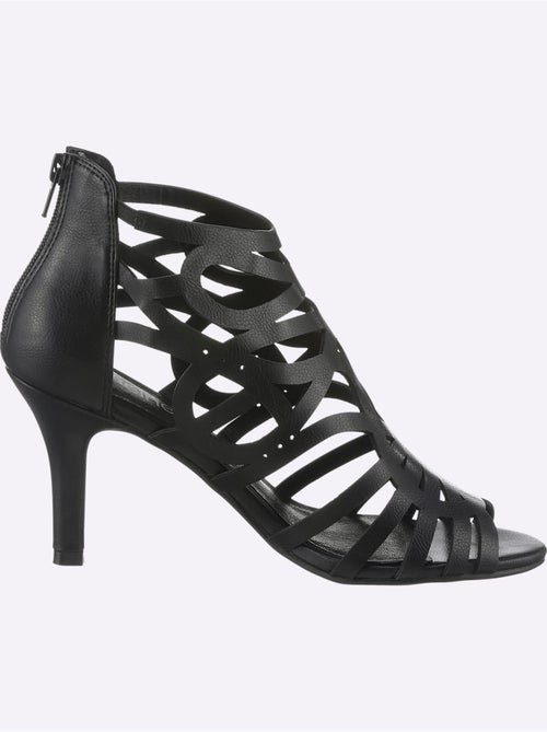 Sandales à découpe avec semelle en cuir et glissière au dos - Taille standard - Helline - Kiabi Sandales à découpe avec semelle en cuir et glissière au dos - Taille standard - Helline - Kiabi