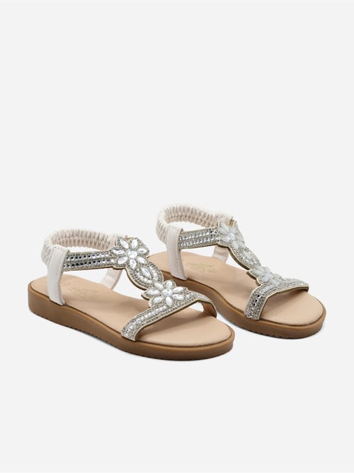 Sandales à détail strass - Kiabi