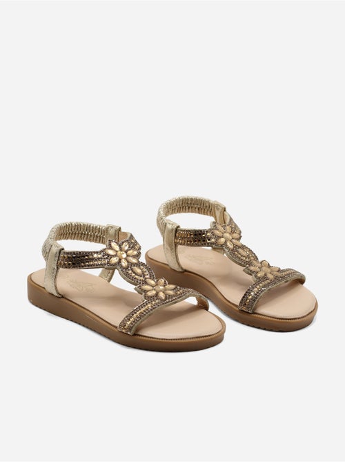 Sandales à détail strass - Kiabi
