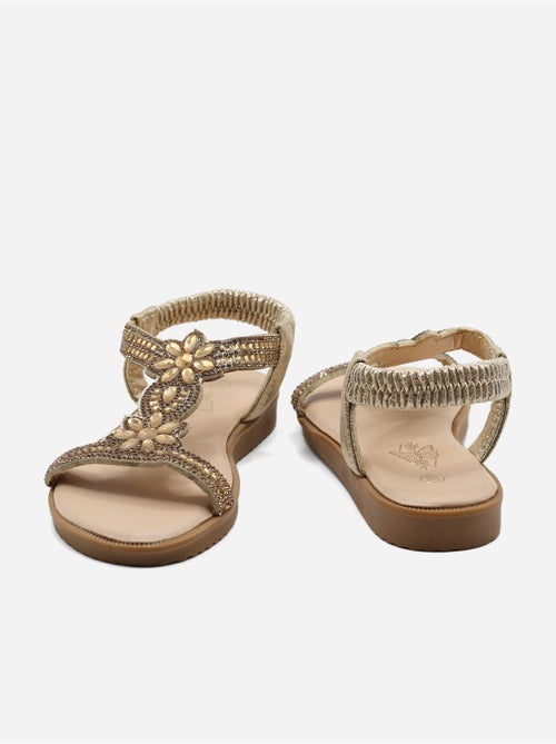 Sandales à détail strass - Kiabi