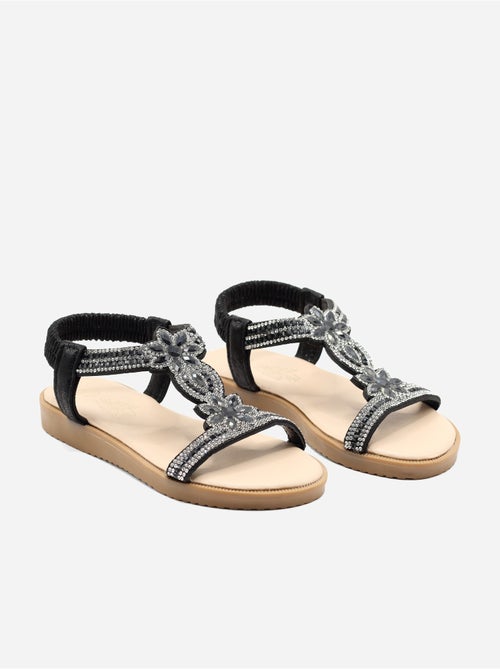 Sandales à détail strass - Kiabi