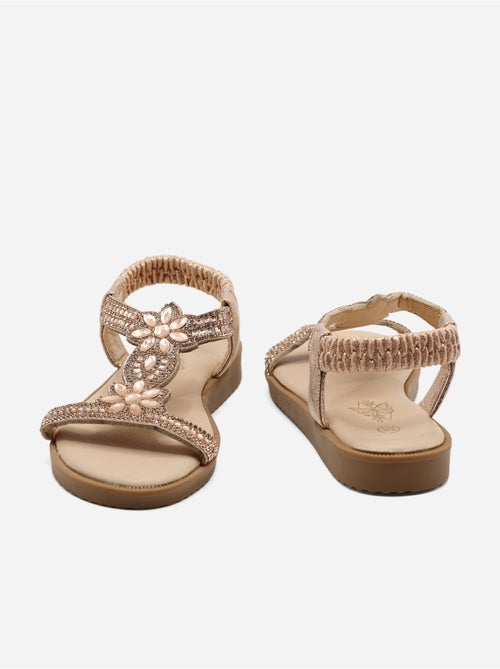 Sandales à détail strass - Kiabi