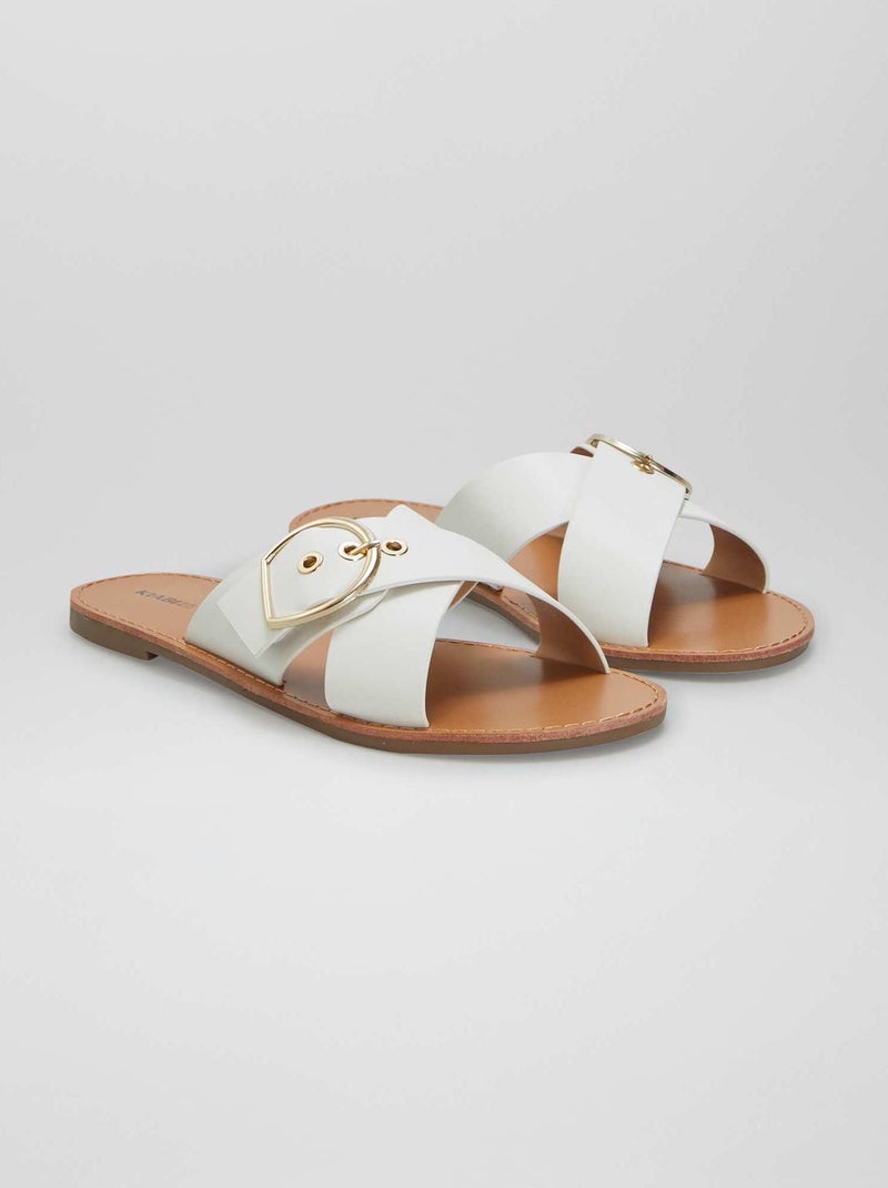 Sandales à détails boucle BLANC - Kiabi