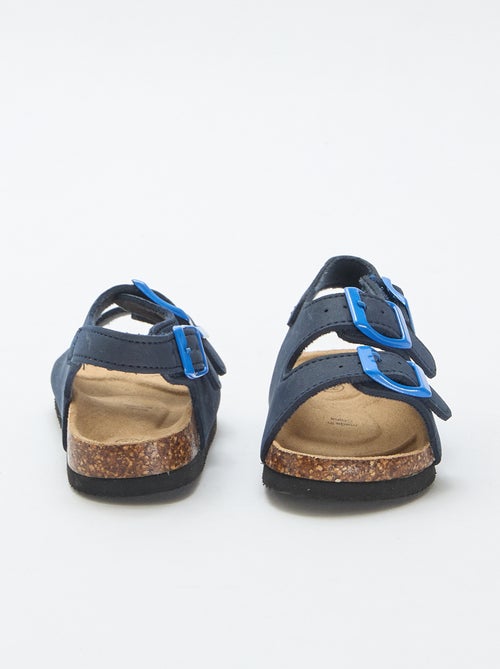 Sandales à double bride avec boucles contrastantes - Kiabi
