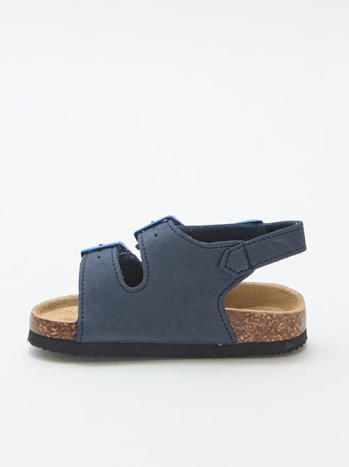 Sandales à double bride avec boucles contrastantes - Kiabi