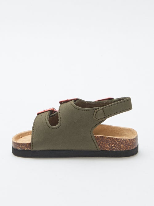 Sandales à double bride avec boucles contrastantes - Kiabi