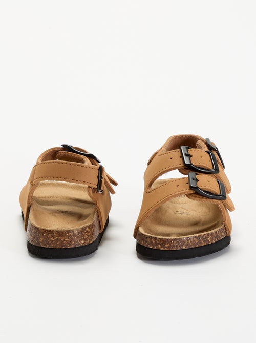 Sandales à double bride avec boucles contrastantes - Kiabi