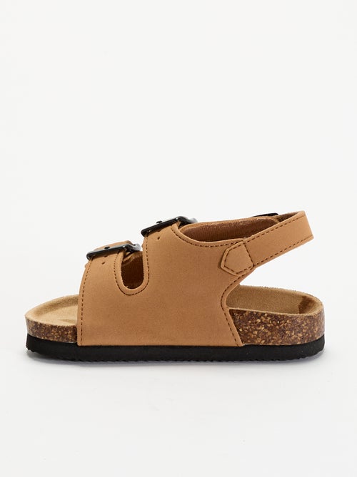 Sandales à double bride avec boucles contrastantes - Kiabi
