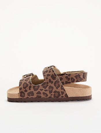 Sandales à double bride avec imprimé 'léopard'
