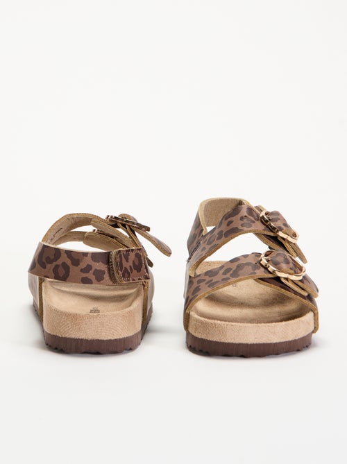 Sandales à double bride avec imprimé 'léopard' - Kiabi