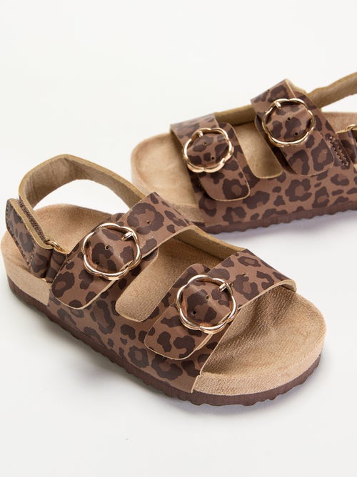 Sandales à double bride avec imprimé 'léopard' - Kiabi