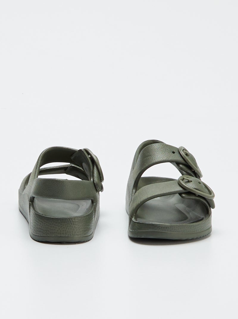 Sandales à double bride Kaki - Kiabi