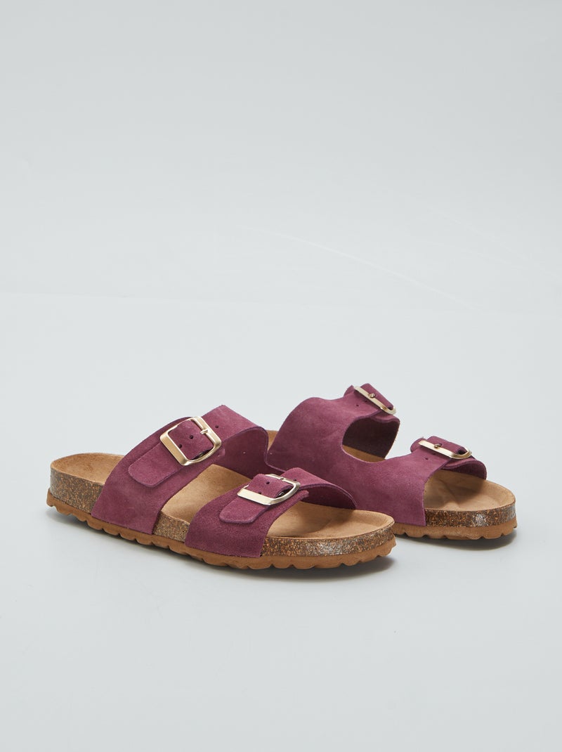 Sandales à double brides Violet - Kiabi