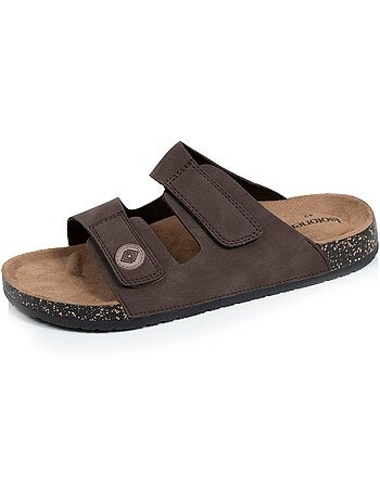 Sandales à doubles bride scratch, semelle intérieur patch talon ultra confortables Isotoner