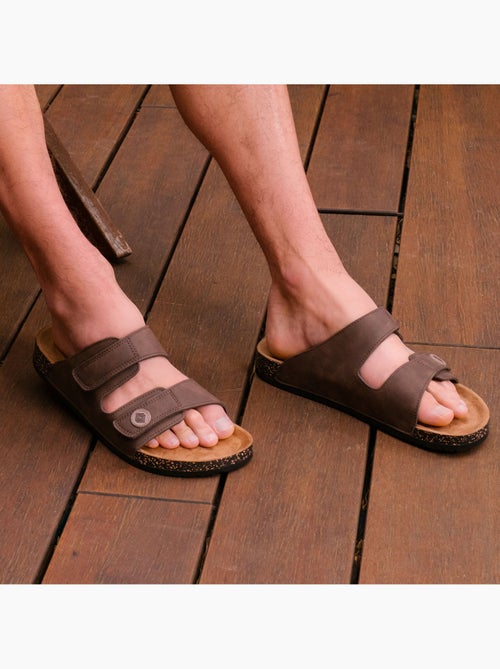Sandales à doubles bride scratch, semelle intérieur patch talon ultra confortables  Isotoner - Kiabi