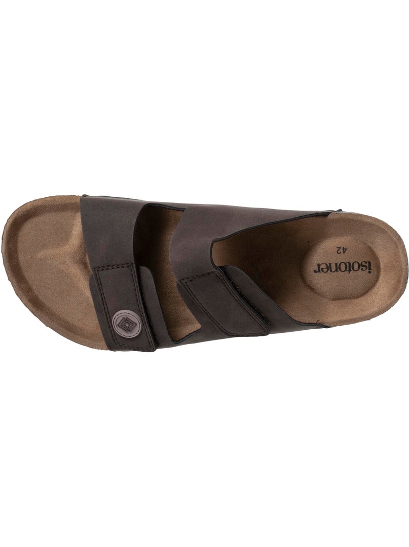 Sandales à doubles bride scratch, semelle intérieur patch talon ultra confortables  Isotoner Marron chocolat - Kiabi