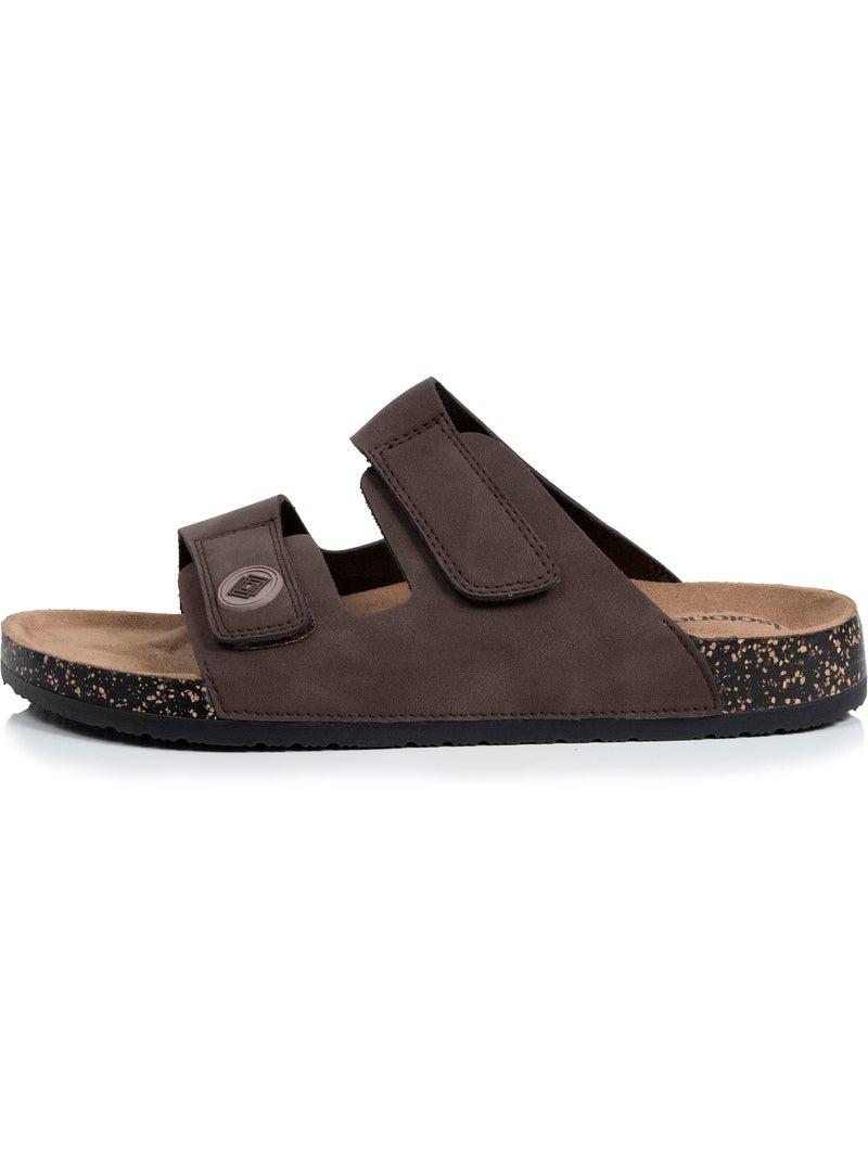 Sandales à doubles bride scratch, semelle intérieur patch talon ultra confortables  Isotoner Marron chocolat - Kiabi
