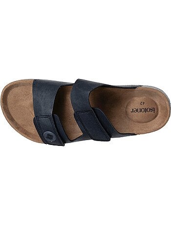 Sandales à doubles bride scratch, semelle intérieur patch talon ultra confortables isotoner