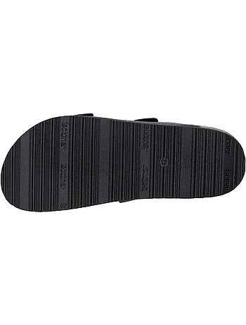 Sandales à doubles bride scratch, semelle intérieur patch talon ultra confortables isotoner