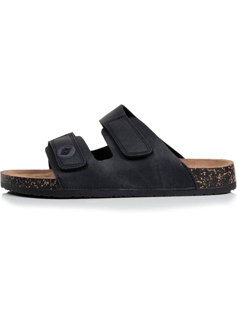 Sandales à doubles bride scratch, semelle intérieur patch talon ultra confortables  Isotoner Noir - Kiabi