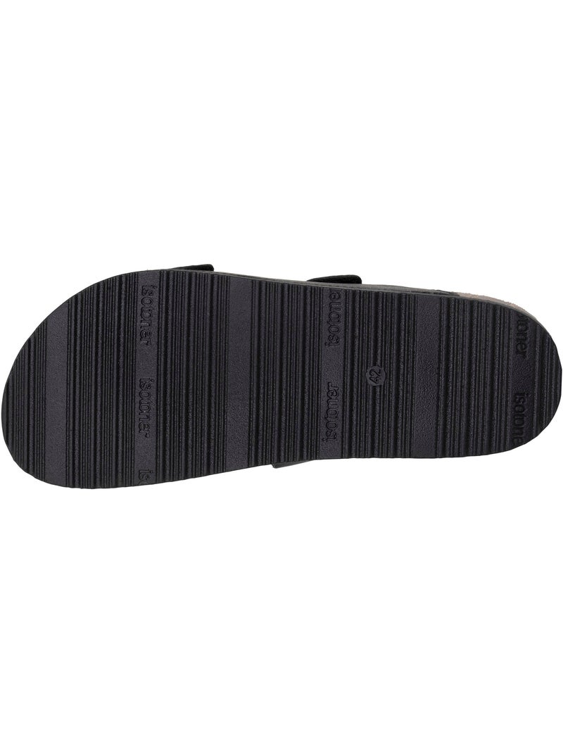 Sandales à doubles bride scratch, semelle intérieur patch talon ultra confortables  Isotoner Noir - Kiabi