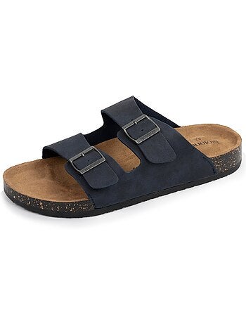 Sandales à doubles bride, semelle intérieur patch talon ultra confortables isotoner