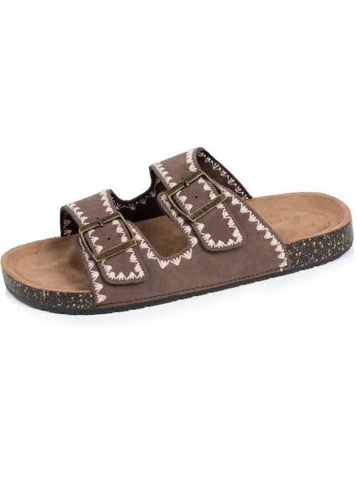 Sandales à doubles bride, semelle intérieur patch talon ultra confortables  Isotoner - Kiabi