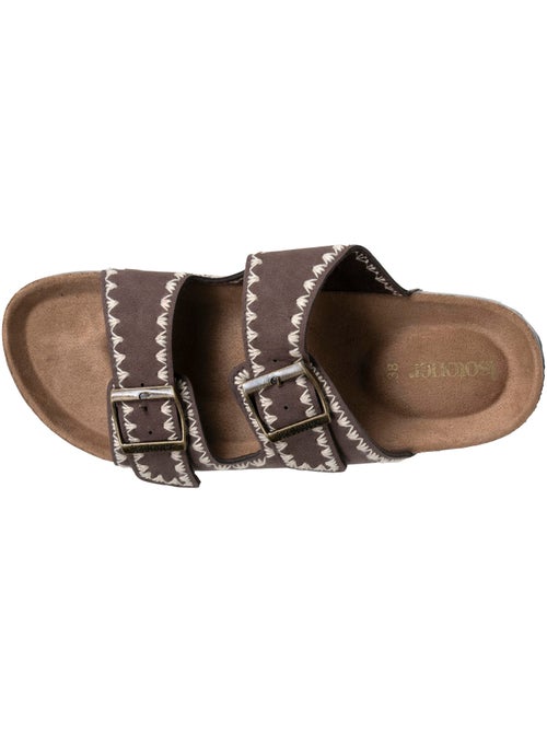 Sandales à doubles bride, semelle intérieur patch talon ultra confortables  Isotoner - Kiabi