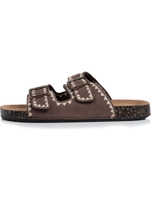 Sandales à doubles bride, semelle intérieur patch talon ultra confortables  Isotoner - Kiabi