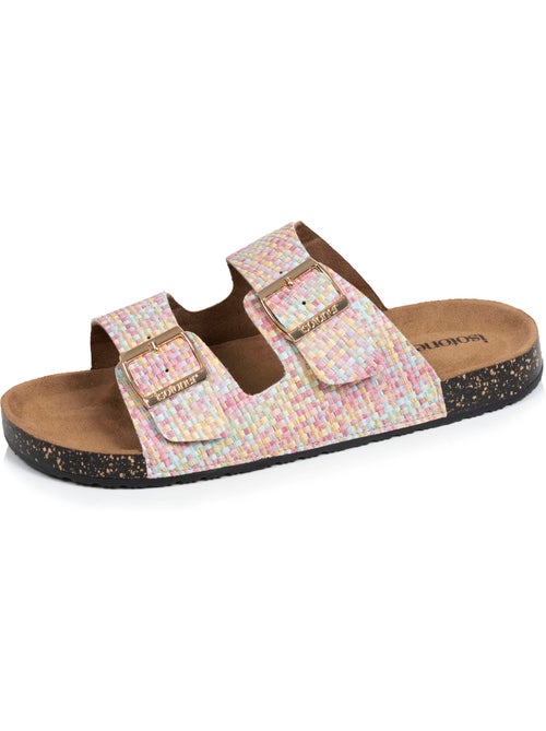 Sandales à doubles bride, semelle intérieur patch talon ultra confortables  Isotoner - Kiabi