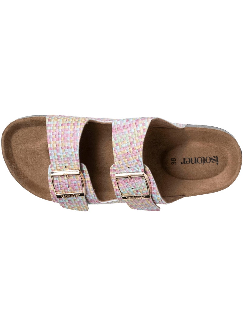 Sandales à doubles bride, semelle intérieur patch talon ultra confortables  Isotoner Multicolore - Kiabi