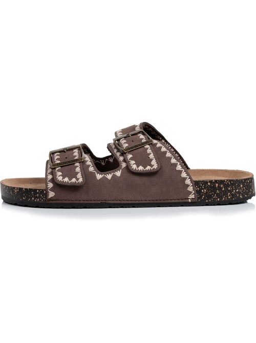 Sandales à doubles bride, semelle intérieur patch talon ultra confortables - Kiabi Sandales à doubles bride, semelle intérieur patch talon ultra confortables - Kiabi